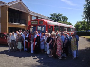 Oure passengers with 5956 at the RIBI head office in Alcester with the High Baliff 