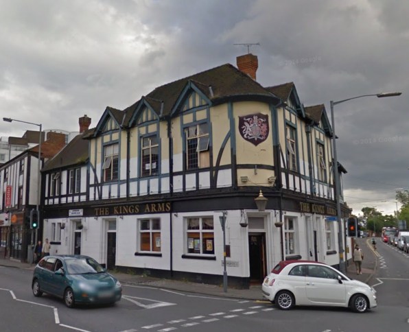The Kings Arms in Harborne in 2012 before the fire that devastated the roof. 